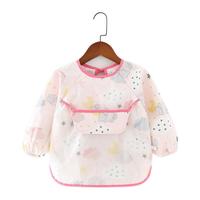 启蒙依依 7758 儿童卡通吃饭罩衣 星星粉 120cm