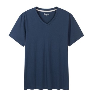 Baleno 班尼路 男士V领短袖T恤 88802702 中蓝 XS