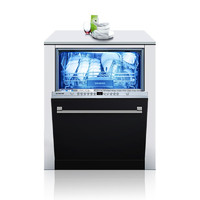 SIEMENS 西门子 12套 全嵌式 智能洗碗机全自动烘干除菌SJ436B00QC（黑色）含门板