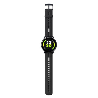 realme 真我 T1 智能手表 43.5mm 黑色不锈钢表壳 活力黑硅胶表带 (GPS、北斗、血氧、心率）