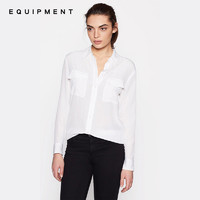 Equipment 法式真丝衬衫明星幂幂同款早秋长袖白色设计感衬衫女士