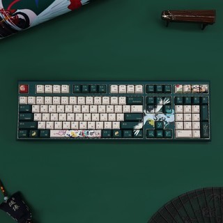 VARMILO 阿米洛 魅 问鹤 108键 有线机械键盘 绿色 国产红轴 无光