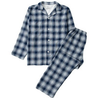 MUJI 無印良品 男士纯棉睡衣套装 FBA88A1S 藏青色 L-XL