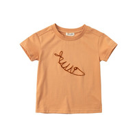 DAVE&BELLA 戴维贝拉 DKY17677 男童短袖T恤 暗橘色 130cm