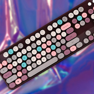 RANTOPAD 镭拓 RF104 无线键鼠套装 紫色混彩