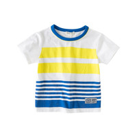 DAVE&BELLA 戴维贝拉 DKH13295 男童短袖T恤 白色 130cm