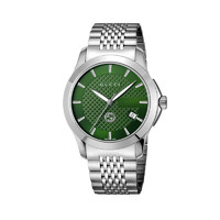 GUCCI 古驰 G-Timeless系列男士简约时尚百搭绿色圆盘手表 YA1264108