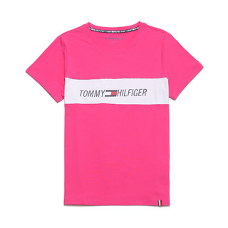 TOMMY HILFIGER 汤米·希尔费格 女士圆领短袖T恤 TP03977T 玫红色 S