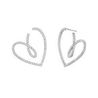HEFANG Jewelry 何方珠宝 丝带系列 爱心丝带耳环 HFI125200