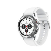 SAMSUNG 三星 Galaxy Watch4 蓝牙版 智能手表 44mm 灰色铝合金表壳 雪川银硅胶表带（GPS、血氧）