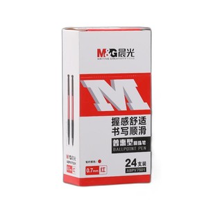 M&G 晨光 ABPV7501 按动式圆珠笔 红色 0.7mm 24支/盒