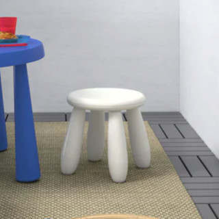 IKEA 宜家 MAMMUT 玛莫特 儿童塑料凳 白色
