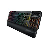 PLUS会员：ROG 玩家国度 龙骑士 2 PBT版 104键 2.4G双模无线机械键盘 黑色 ROG RX红轴 RGB