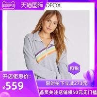 WILDFOX wildfox潮牌彩虹条纹印花卫衣美式秋冬款拉链套头衫女上衣潮ins