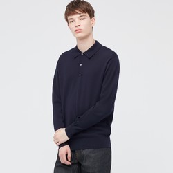 UNIQLO 优衣库 438788 长袖羊毛POLO衫