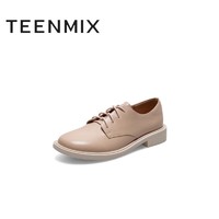 TEENMIX 天美意 2021春新款商场同款文艺风英伦小皮鞋百搭女单鞋AY891AM1