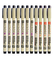 SAKURA 樱花 针管笔勾线笔 08号黑色0.50mm 日本进口防水绘图笔水笔学生儿童美术绘画手绘漫画动漫设计