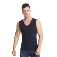 狼语 男士保暖背心 8802 双面德绒款 藏青色 M