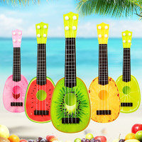 贝利雅 儿童益智乐器玩具水果吉他迷你可弹奏男孩女孩尤克里里吉他玩具 颜色随机1