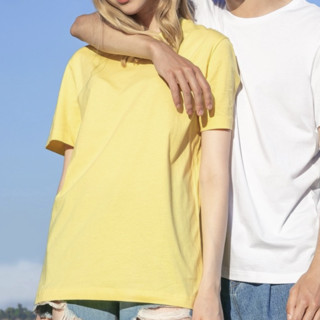 Baleno 班尼路 男女款圆领短袖T恤 88902284 粉柠檬黄 L