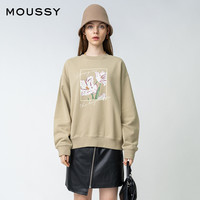 MOUSSY 摩西 028DA790 女士圆领印花卫衣