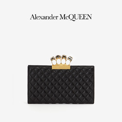 ALEXANDER MCQUEEN 献礼系列 女士牛皮革手拿包 64757314AA01000 黑色 中号