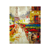 MO 弗雷德里克·佩耶 Frederic Payet《巴黎咖啡厅2》60x72cm 布面油画