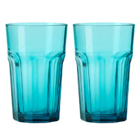 IKEA 宜家 POKAL博克尔 IKEA00001600S 玻璃杯 350ml*2 蓝色