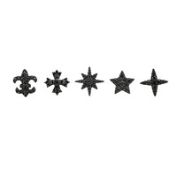 APM Monaco 黑色雪花星星锚耳钉组合 气质耳环通用925银精致耳坠潮 法式银首饰