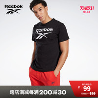 Reebok 锐步 官方男子FP9150基础版LOGO健身运动T恤