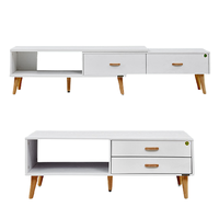 QuanU 全友 DW1005 北欧茶几+伸缩电视柜