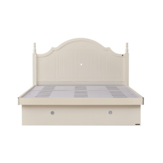 QuanU 全友 120613+105002K 韩式公主床+床垫+床头柜 150*200cm 高箱款
