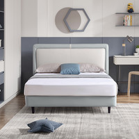 芝华仕现代简约科技布双人婚床布艺卧室家用情侣大床主客卧C107