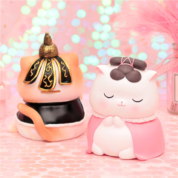 宫廷猫手办4x5cm中国风摆件皇上格格将军娘娘4个