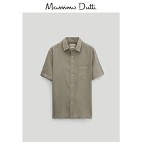 Massimo Dutti 男士短袖亚麻衬衫 00159359500