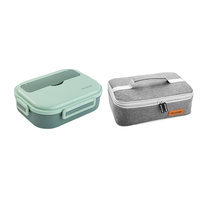 MAXCOOK 美厨 饭盒+保温袋 5格 1.6L 北欧绿
