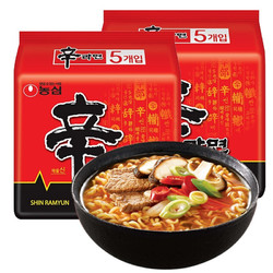 NONGSHIM 农心 辛拉面香菇牛肉味十连包方便面 整箱120g*10包