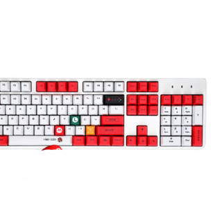 irok 艾石头 FE104 104键 有线机械键盘 白色马里奥 国产红轴 无光