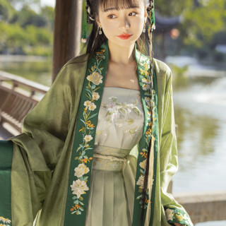 清水溪汉初 汉服 青团 女士长褙子