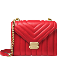 MICHAEL KORS 迈克·科尔斯 WHITNEY系列 女士大号链条皮质单肩包 30F8GXIL3T683 亮红色