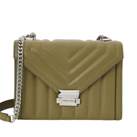 MICHAEL KORS 迈克·科尔斯 WHITNEY系列 女士大号链条皮质单肩包 30F8SXIL3T390 橄榄绿
