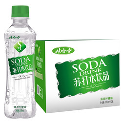 WAHAHA 娃哈哈 薄荷柠檬味 无汽苏打水饮料 350ml*12瓶 整箱装 弱碱性（新老包装随机发货）