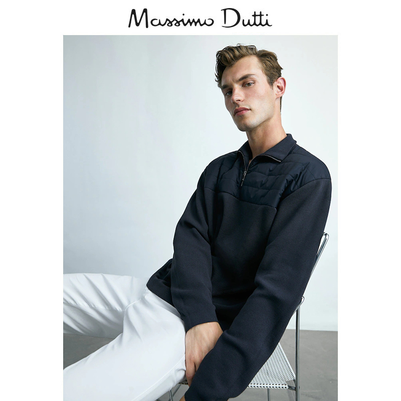Massimo Dutti 男士半拉链卫衣 00937422440