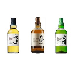 SUNTORY 三得利 山崎1923年威士忌+白州1973年威士忌+知多1972无盒 43度700ml无盒