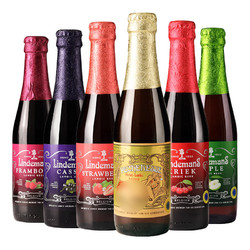 Lindemans 林德曼 果桃子樱桃草莓8口味随机组合250mlx6瓶装精酿啤酒 1件装