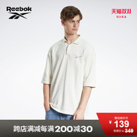 Reebok 锐步 官方情侣款GP6962健身运动翻领刺绣POLO