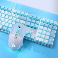 Dareu 达尔优 EK815 机械键盘 国产黑轴+EM910 鼠标 键鼠套装 白蓝色