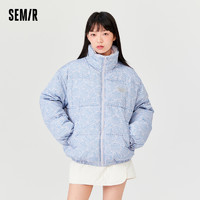 Semir 森马 [预售]森马棉服女冬加厚棉衣冬季新款宽松满印短款棉袄小个子