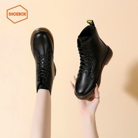DAPHNE 达芙妮 旗下SHOEBOX鞋柜2021秋冬新款女靴复古经典马丁靴