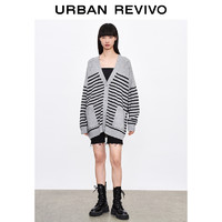 URBAN REVIVO 女子条纹针织外套 WV37R9DE2000